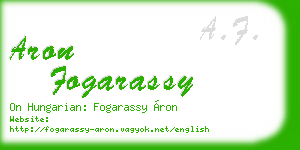 aron fogarassy business card